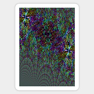 Blue iris stone fractal Sticker